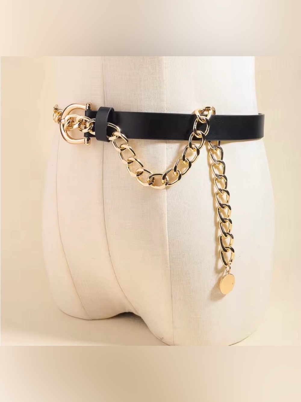 NWT - Chain BELT - Black & Gold - Adjustable - Stylish - Luxury - Business